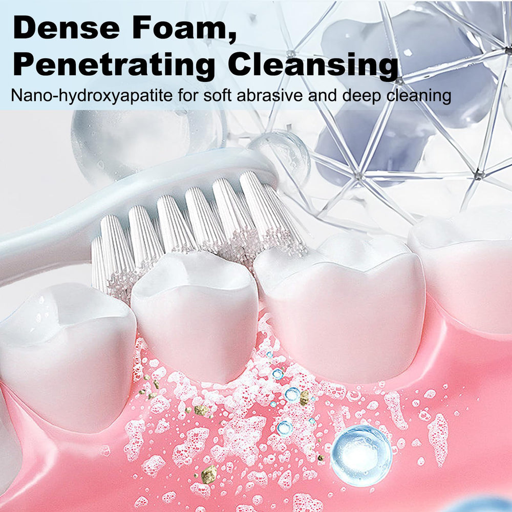 Graphic highlighting 7.5% nano hydroxyapatite for enamel repair