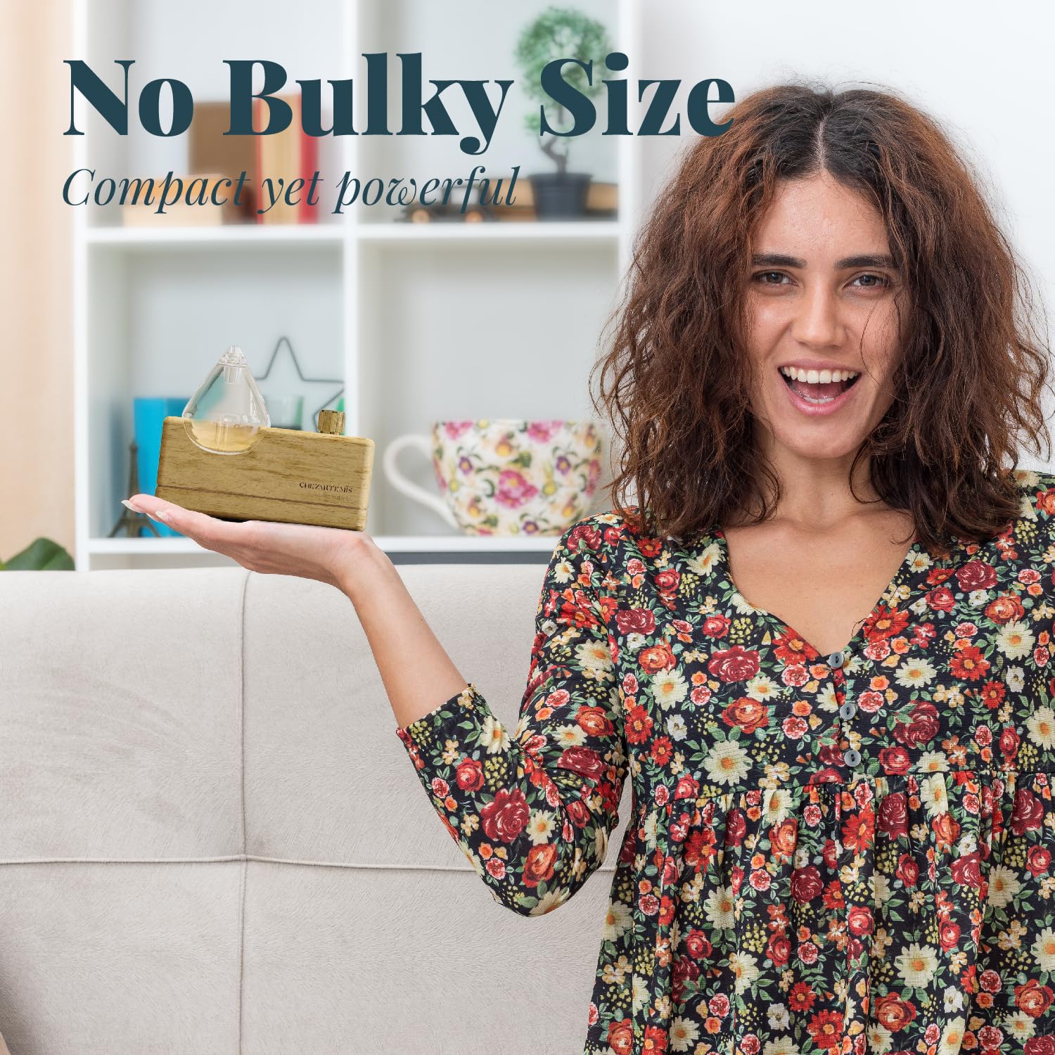 Top view of diffuser showing control dial and minimalist silhouette