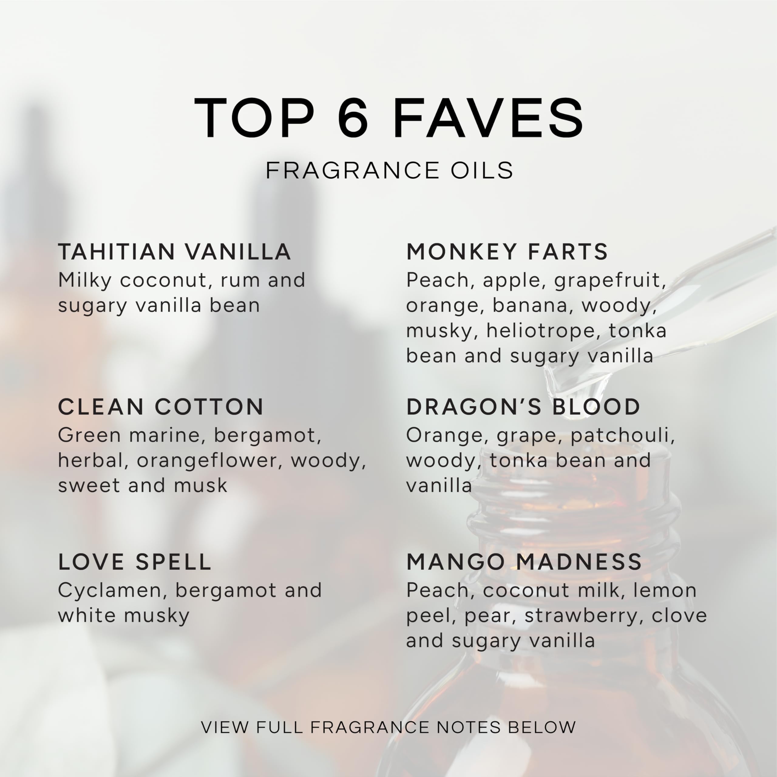 Tahitian Vanilla fragrance oil bottle from Top 6 Faves gift set, 10ml