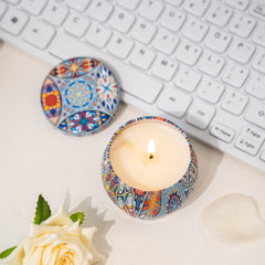 Topadorn lavender rosemary candle bath room setting conveys relaxation and spa like retreat