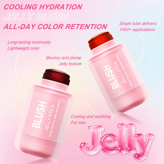 Topcent jelly blush contour stick application swatch shows sheer watercolor color.