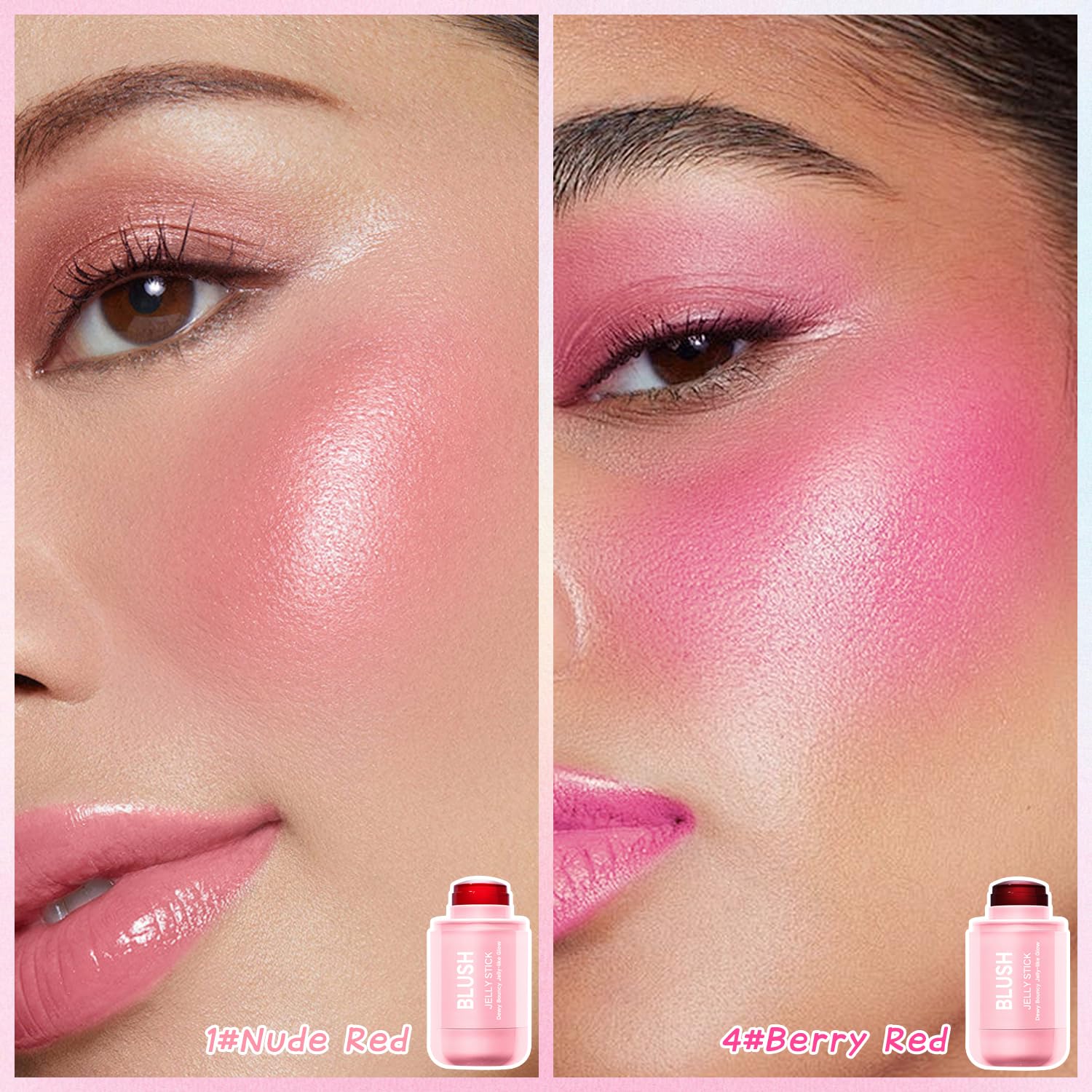 Topcent Jelly Blush Stick on cheek creating watercolor flush