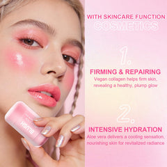 Topcent Jelly Blush Stick lightweight formula feels airy on skin