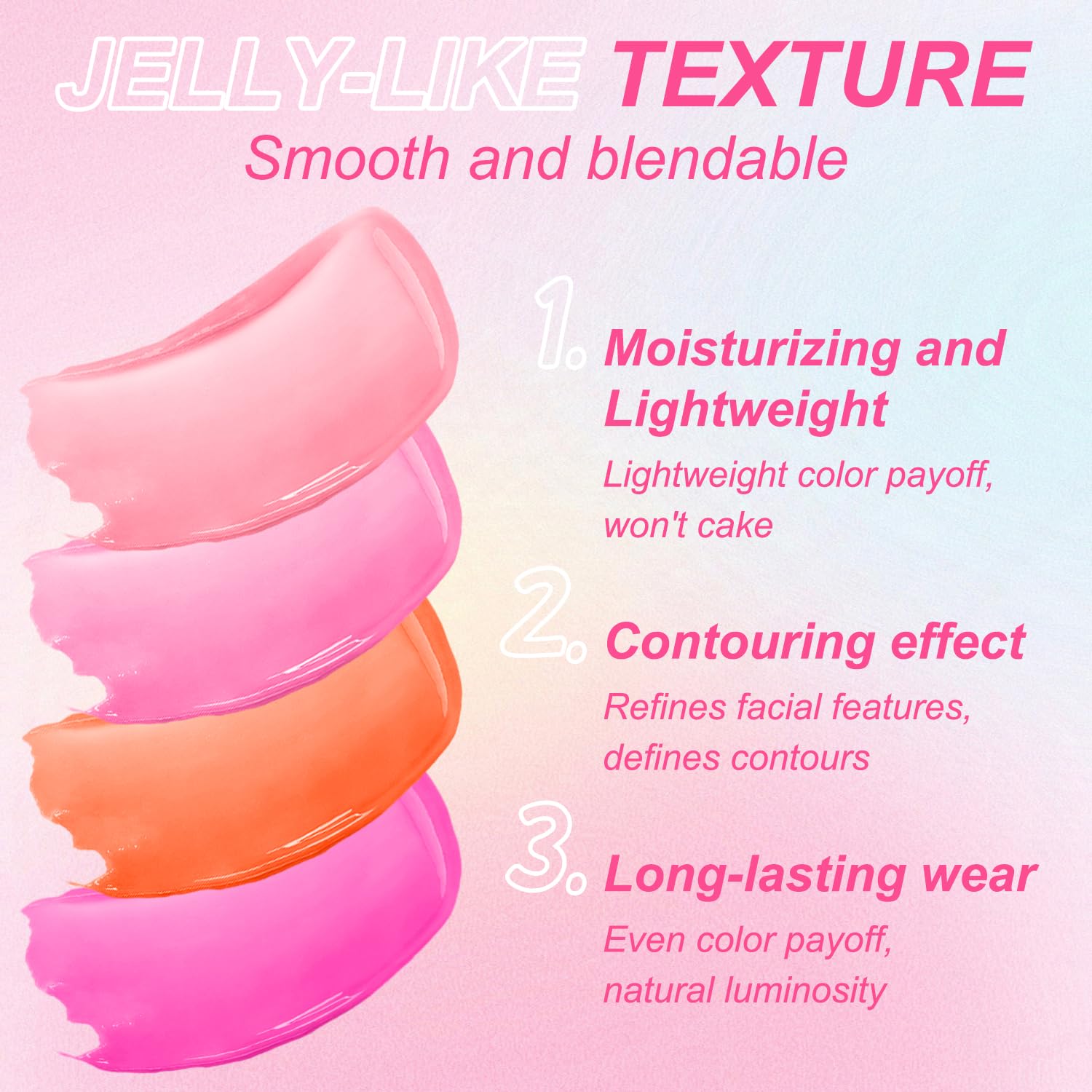 Topcent Jelly Blush Stick applied to lips for sheer color