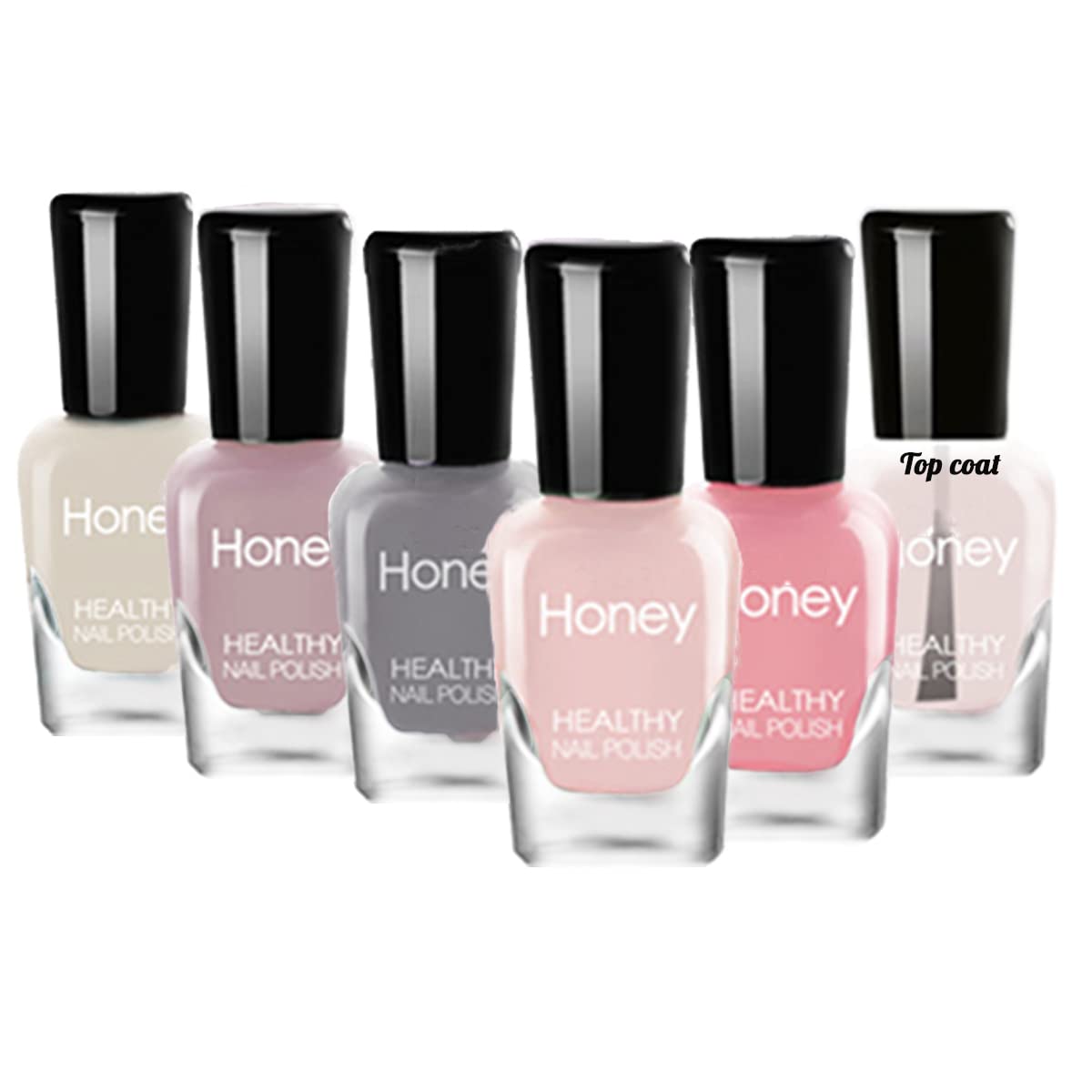Tophany water-based nail polish collection with six bottles for toxin-free color options