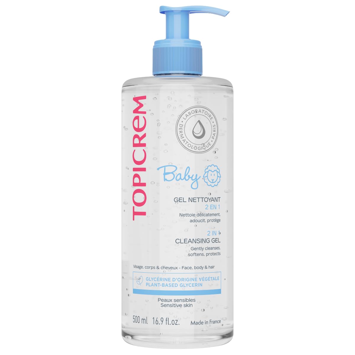 Topicrem Organic Baby Care 2-in-1 Cleansing Gel 500ml bottle