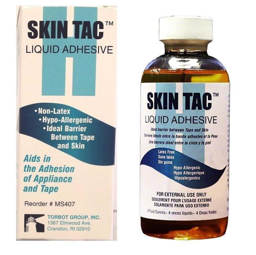 Torbot Skin-Tac liquid barrier image illustrating clear hypoallergenic skin prep for tapes and dressings.