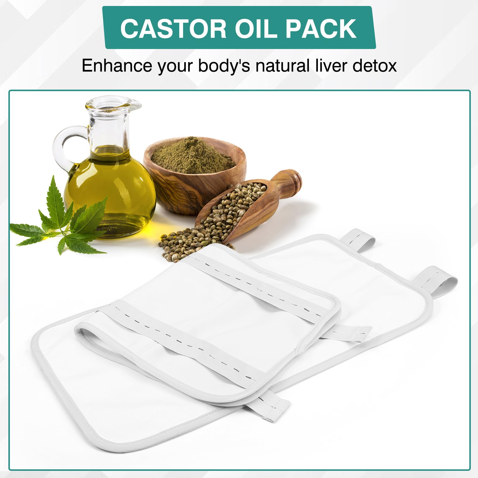 Portable TORPNIA Castor Oil Pack Wrap for home or travel