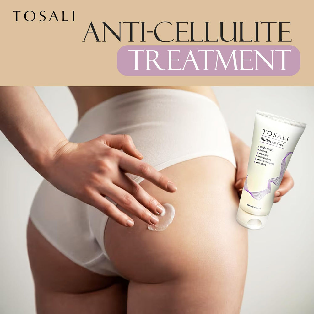 Tosali Buttocks Firming Gel ingredient close-up highlighting caffeine and aloe
