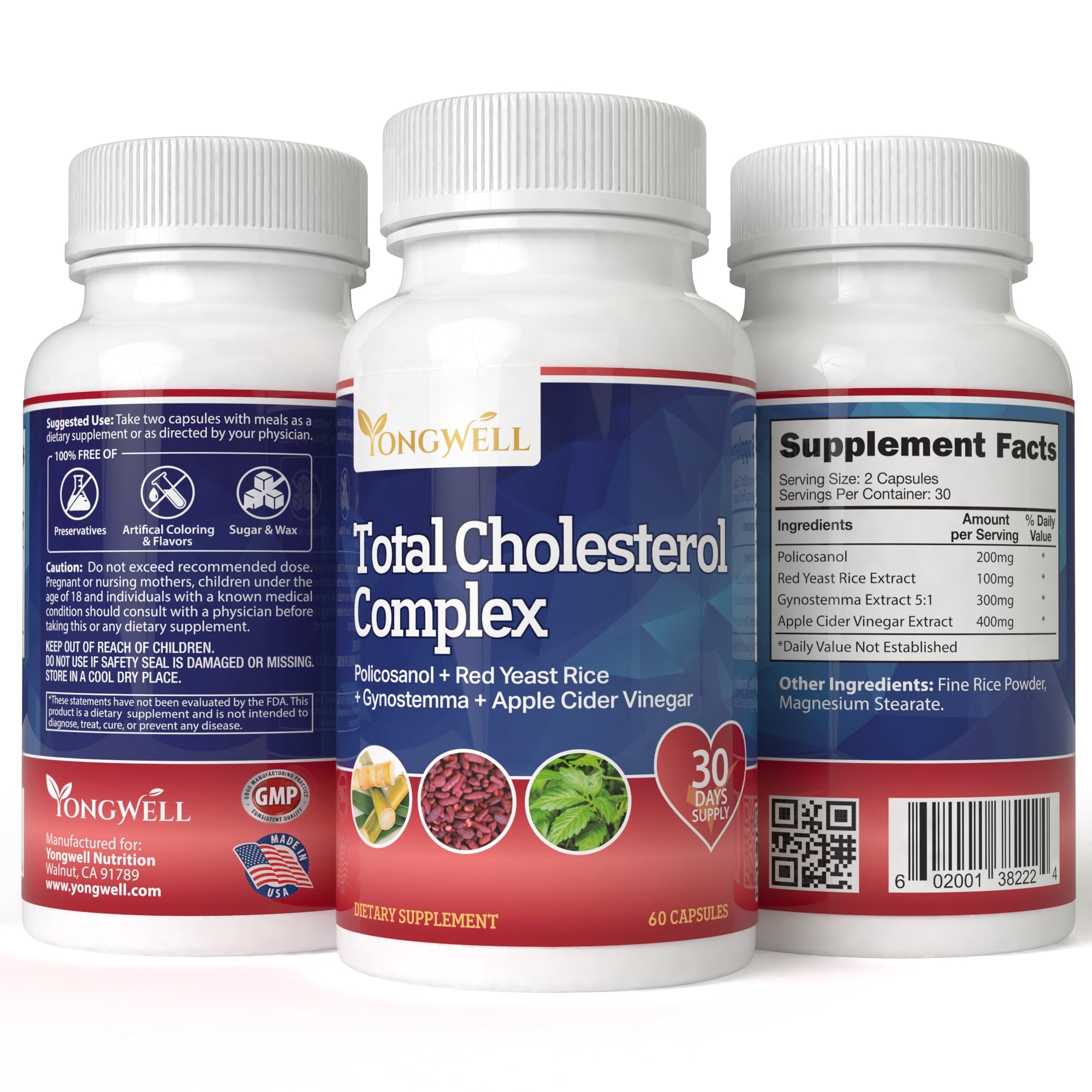 Nutrition facts for Total Cholesterol Complex
