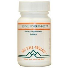 Bottle of Total Liver D-Tox 180 Tablets by Nutri West
