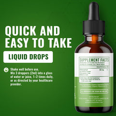 Close-up of mint leaves and bottle showing 2oz size
