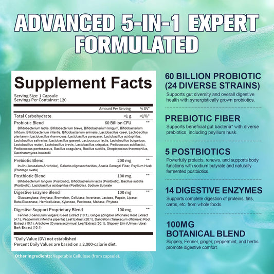 Label showing 60 Billion CFU across 24 strains
