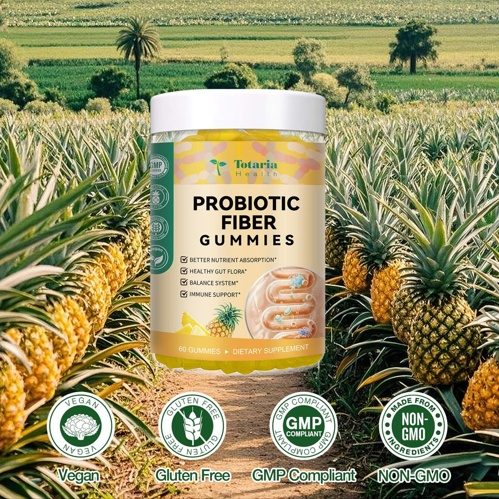 Nutrition facts for Totaria 9-in-1 Probiotic Fiber Gummies