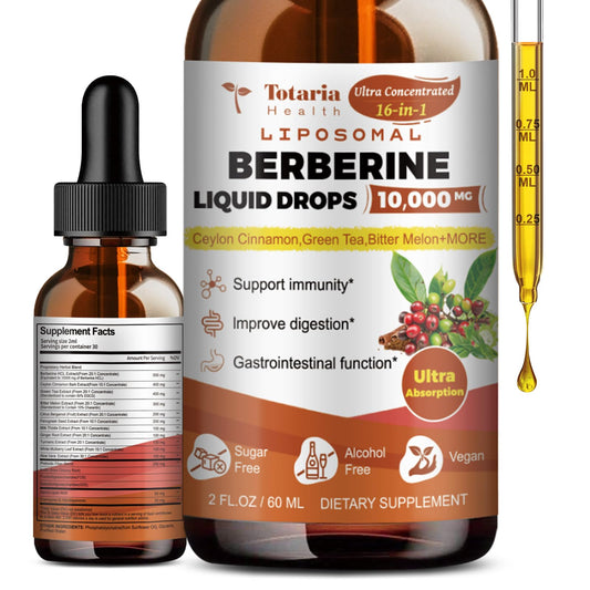 Totaria Berberine supplement bottle with Berberine HCL 2oz