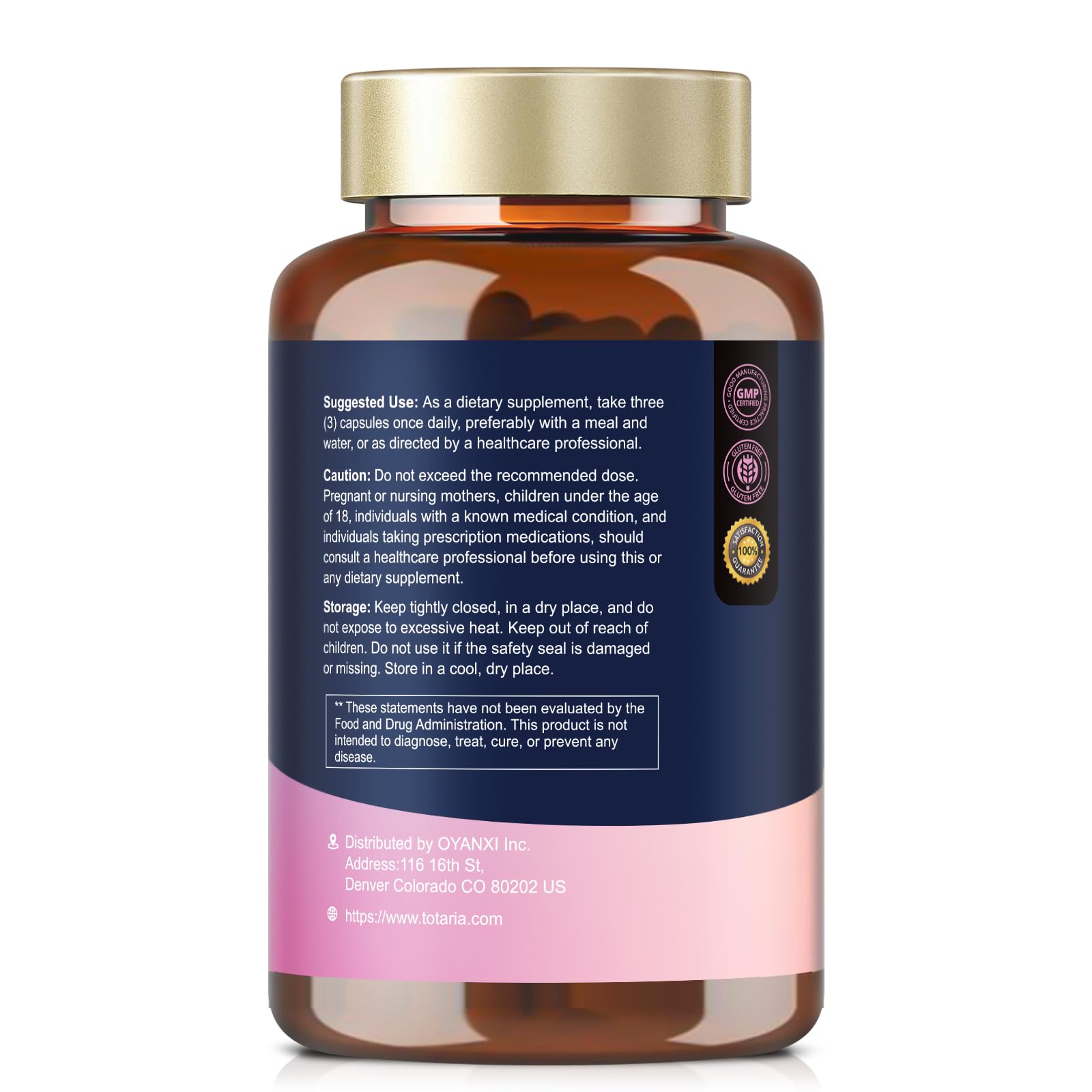 Label highlighting Vitamin D3 and Folate in Totaria formula