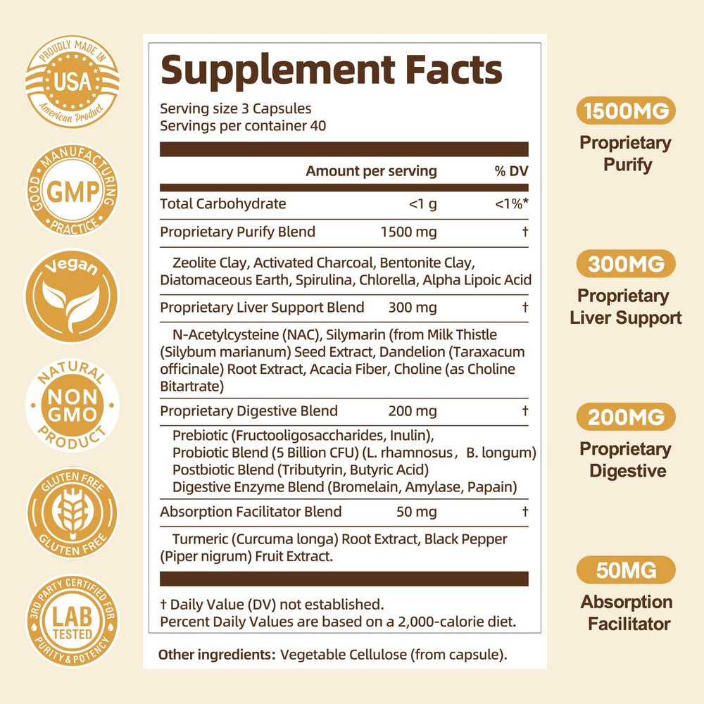 Liver support ingredients including NAC and milk thistle
