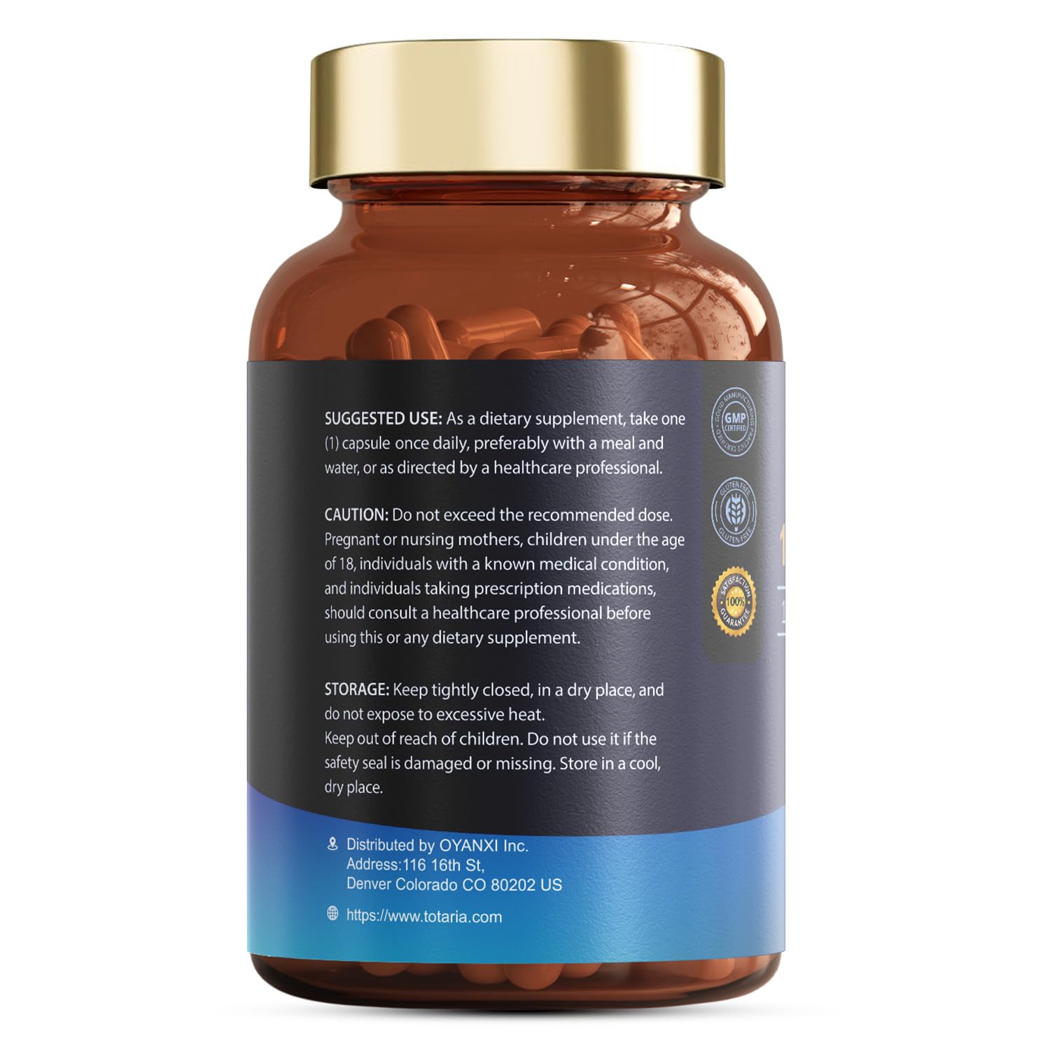 Totaria Magnesium Complex third-party lab certificate seal indicating quality.