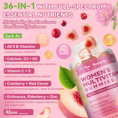 Nutrition facts panel for Totaria gummies