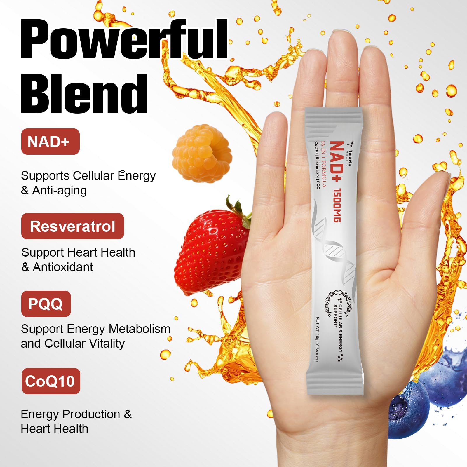 Graphic representing the 16-in-1 NAD+ formula