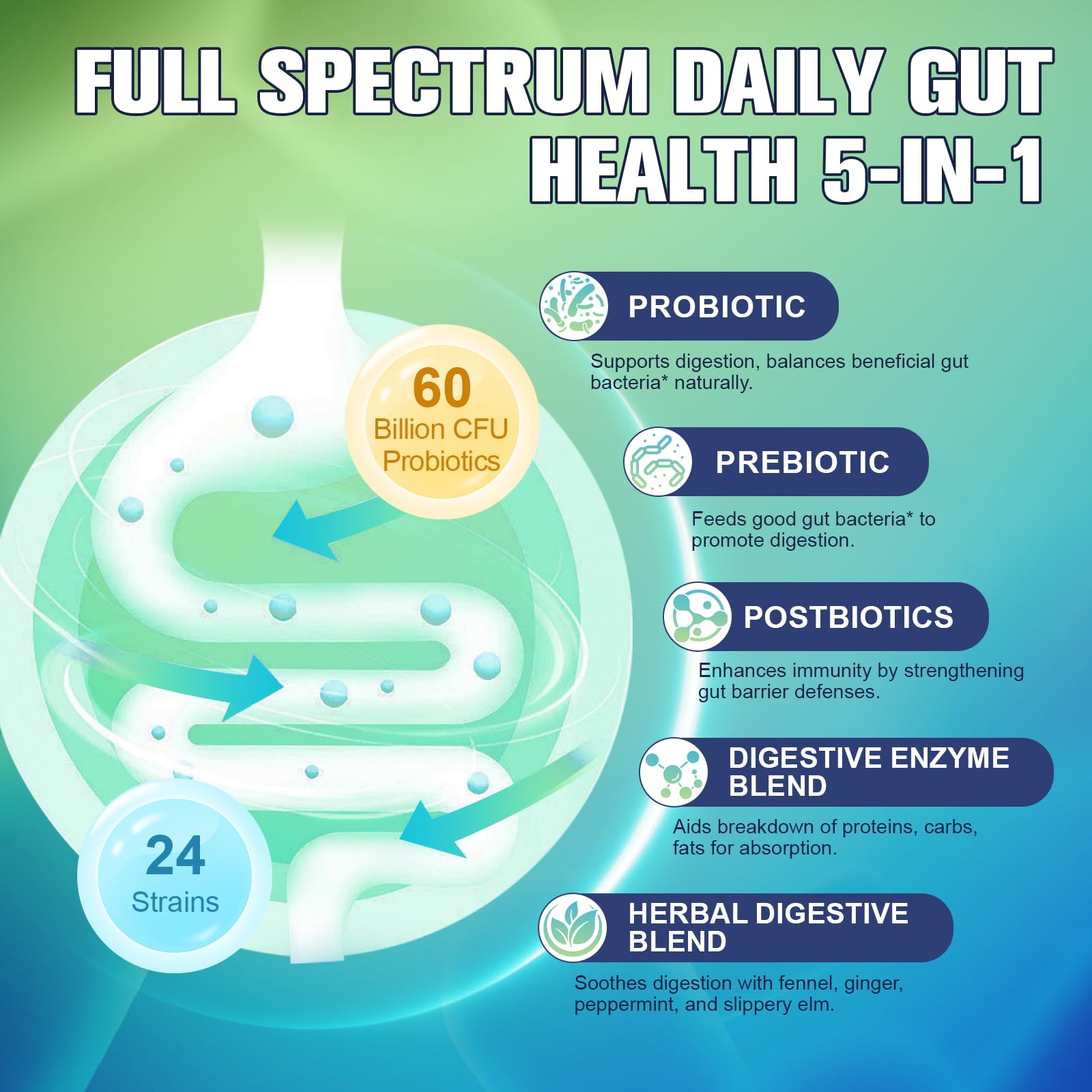 Herbal blend featuring peppermint, ginger and fennel