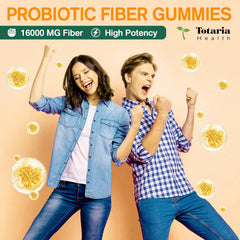 Totaria probiotic fiber gummies pineapple bottle front label