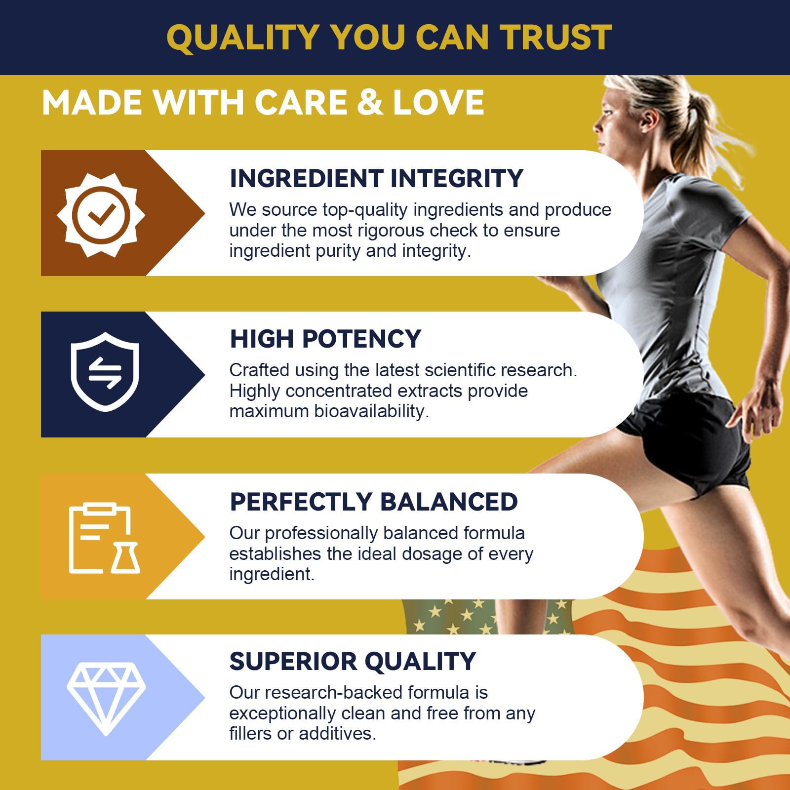 GMP-certified production and purity badge