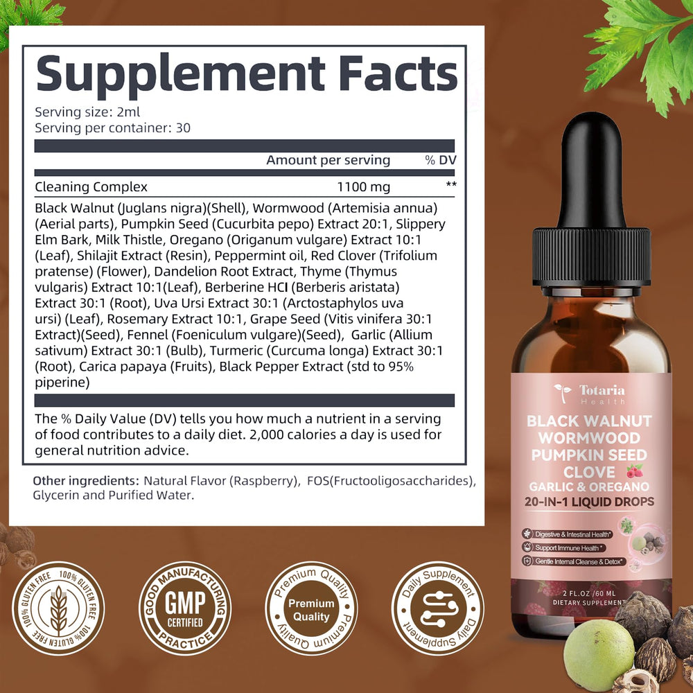 Raspberry-flavored tincture drops with a glass of water