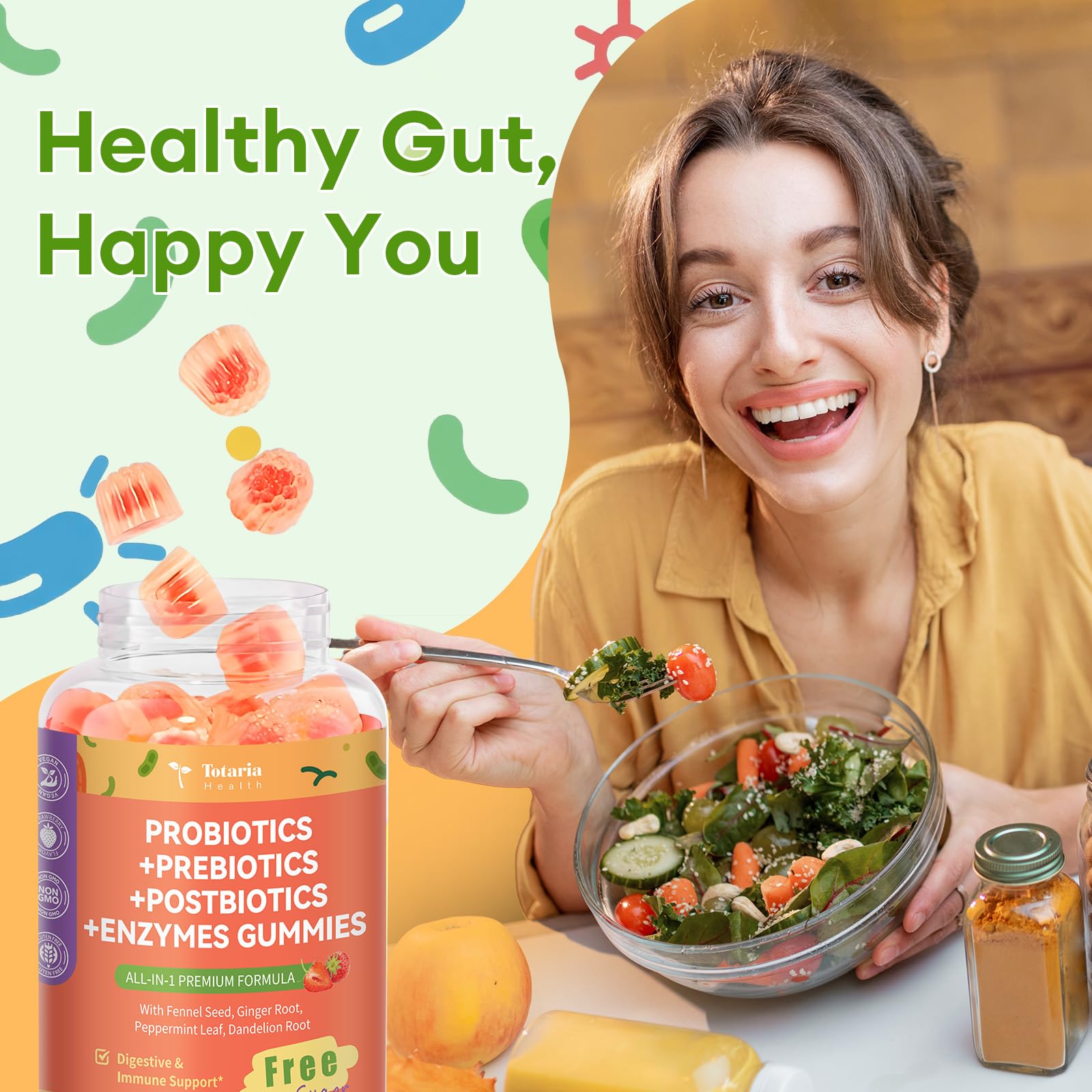 Healthy skin and energy benefits from gut health