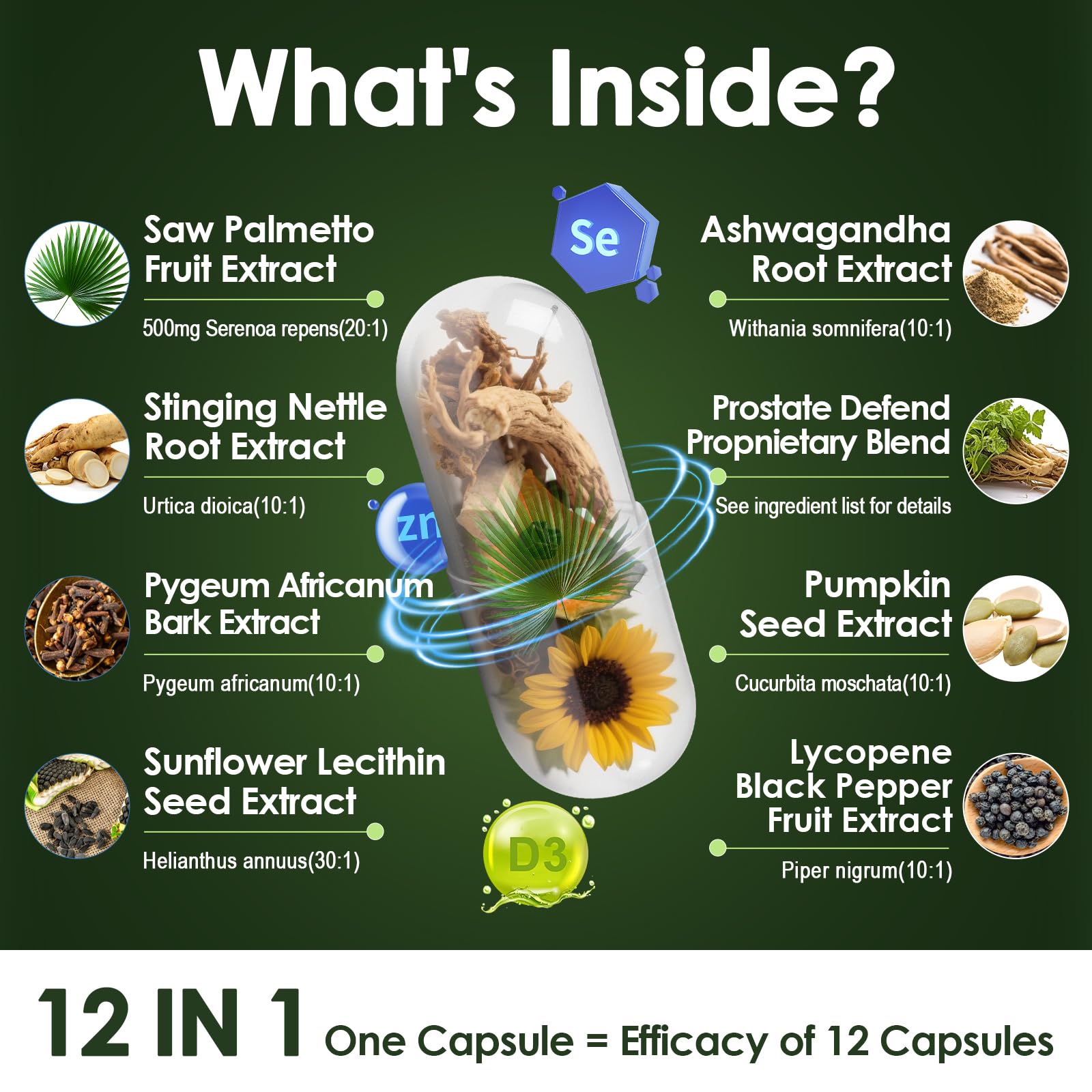 Stinging nettle and pumpkin seed ingredients