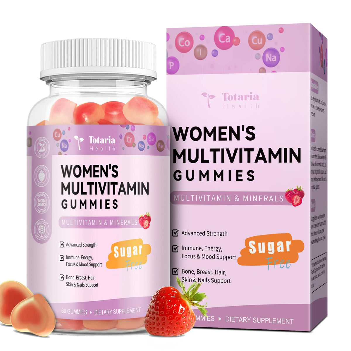 Totaria Sugar Free Multivitamin Gummies for Women 14+ packaging front
