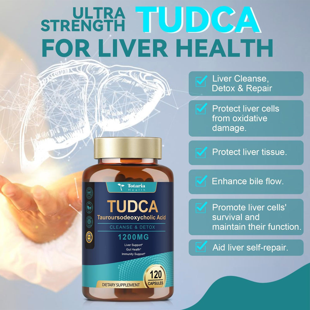 Two easy-to-swallow Totaria TUDCA capsules
