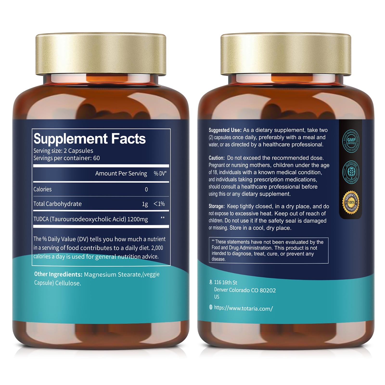 3-month warranty seal for Totaria TUDCA