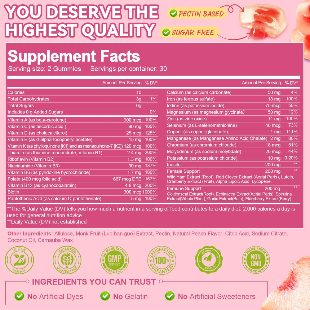 Two peach-flavored Totaria gummies close-up texture