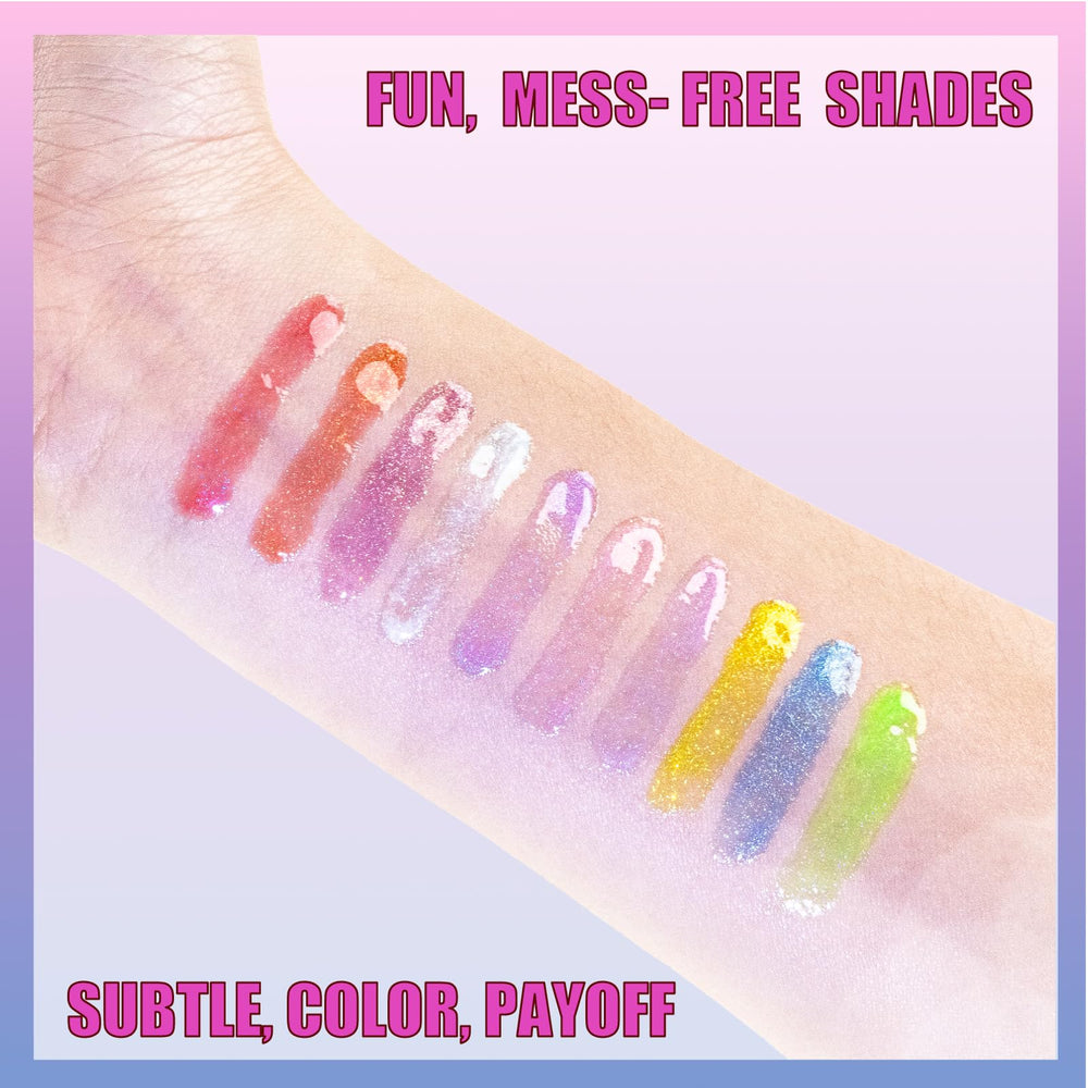 Townley Girl Care Bears glosses with Funshine Bear, Cheer Bear, and Good Luck Bear