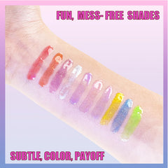 Townley Girl Care Bears glosses with Funshine Bear, Cheer Bear, and Good Luck Bear