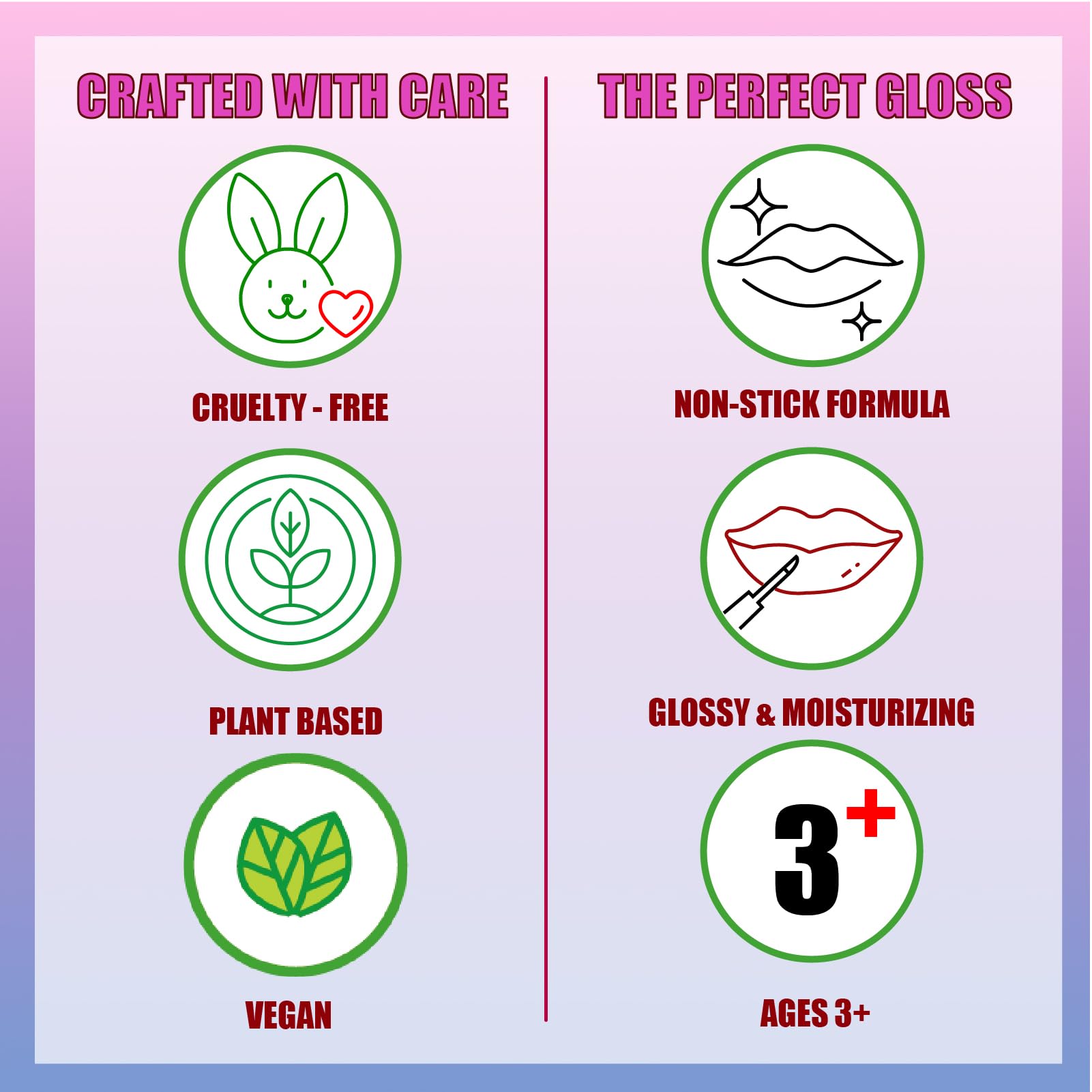 Townley Girl Care Bears lip gloss with plant-based, non-toxic formula for ages 3 and up