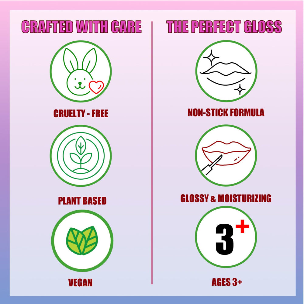 Townley Girl Care Bears lip gloss with plant-based, non-toxic formula for ages 3 and up