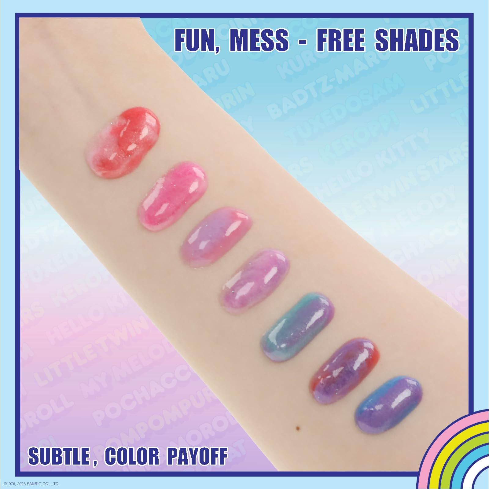 Townley Girl Hello Kitty swirl gloss with pink and purple swirls for fun party looks