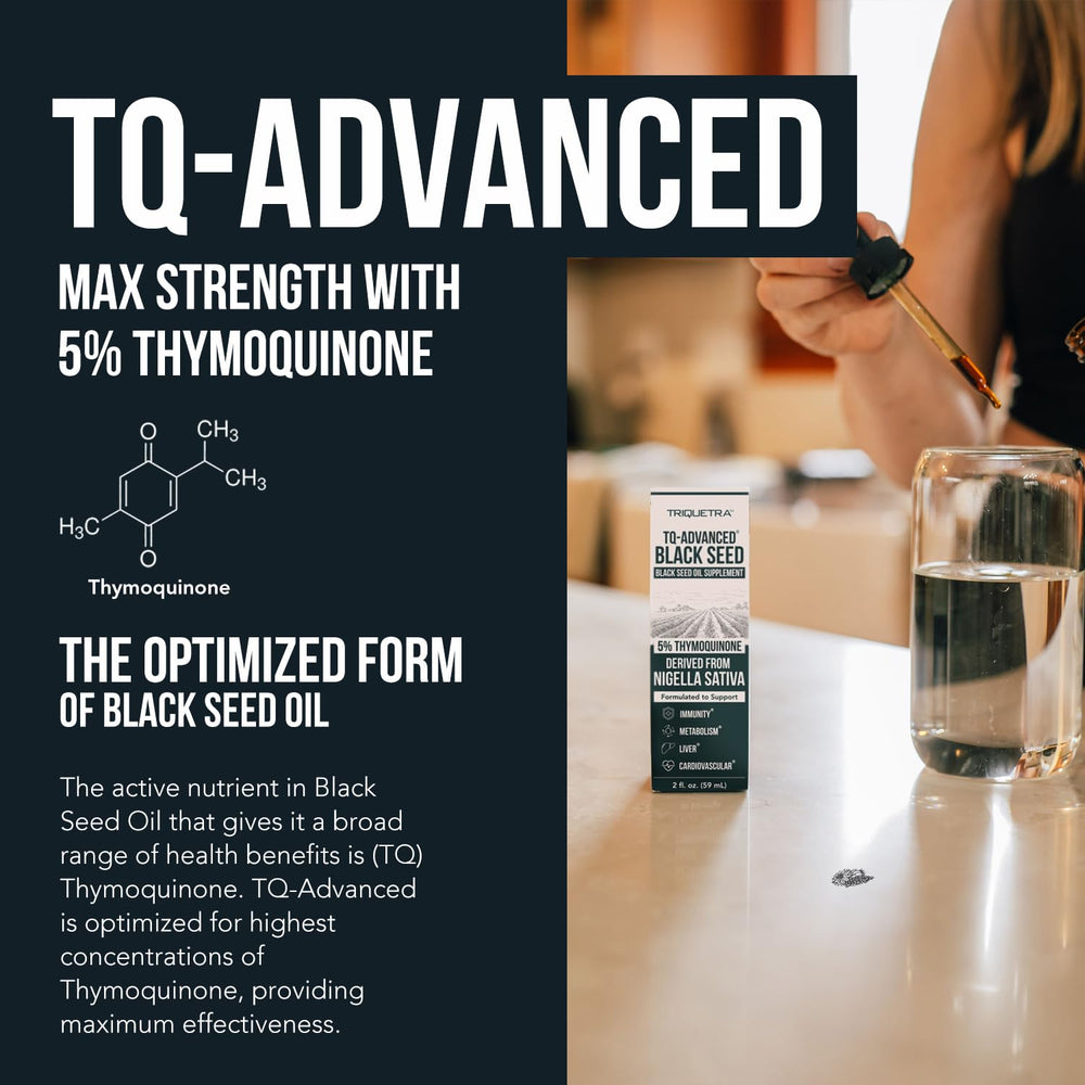 Close-up of TQ-Advanced label and packaging
