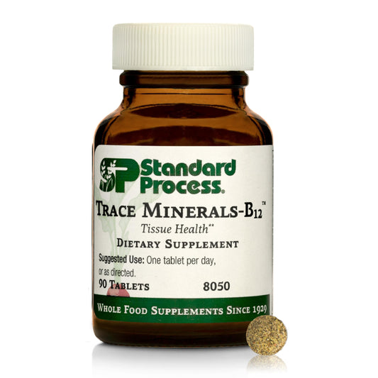 Bottle of Standard Process Trace Minerals-B12 with 90 tablets
