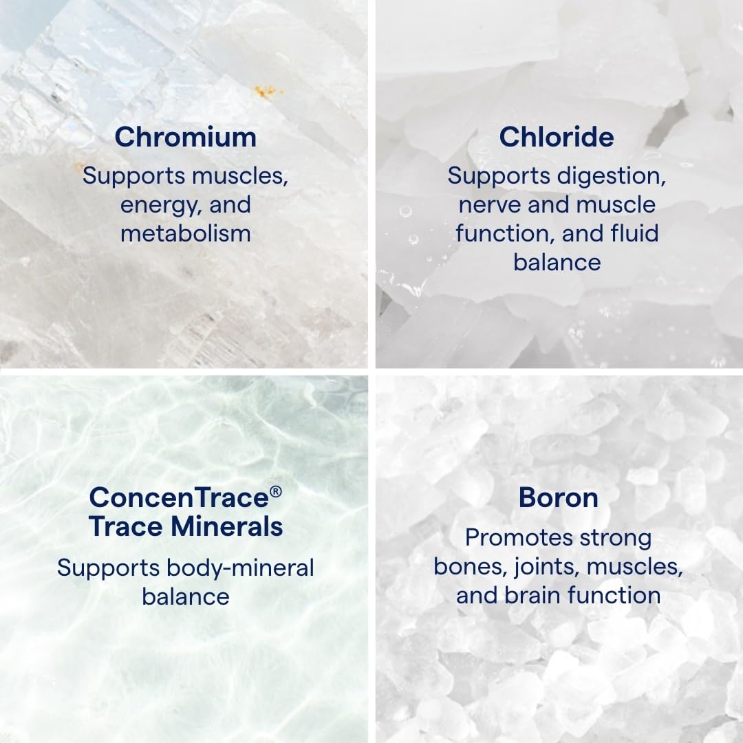 Mineral icons showing boron, chloride, chromium, and ConcenTrace
