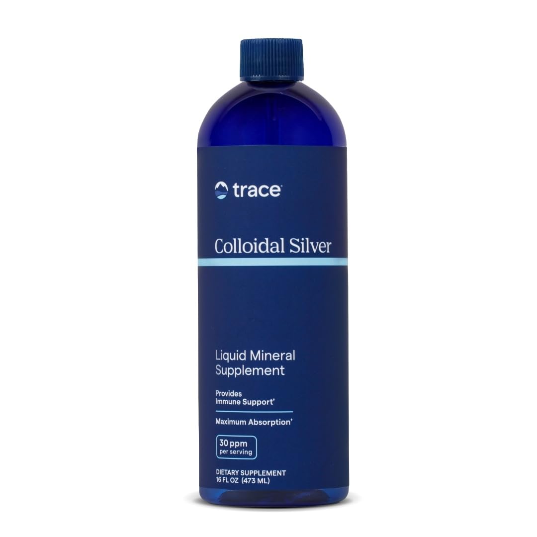 Front view of Trace Minerals Colloidal Silver 16 fl oz bottle