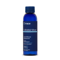 Front view of Trace Minerals Colloidal Silver Liquid bottle (4 oz).