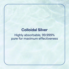 Close-up of label showing 30+ ppm colloidal silver