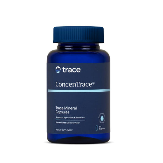 Bottle of Trace Minerals ConcenTrace capsules with label