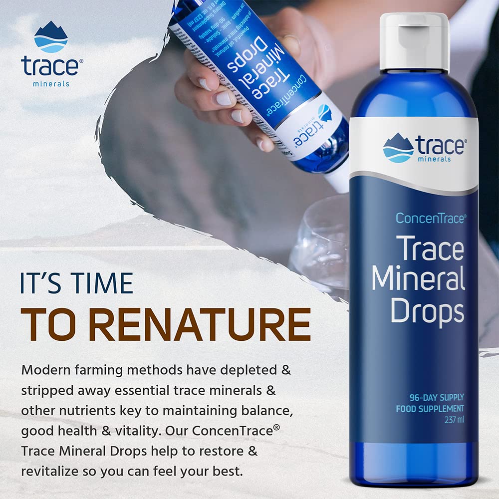USA-sourced sustainability label and packaging for ConcenTrace Trace Mineral Drops