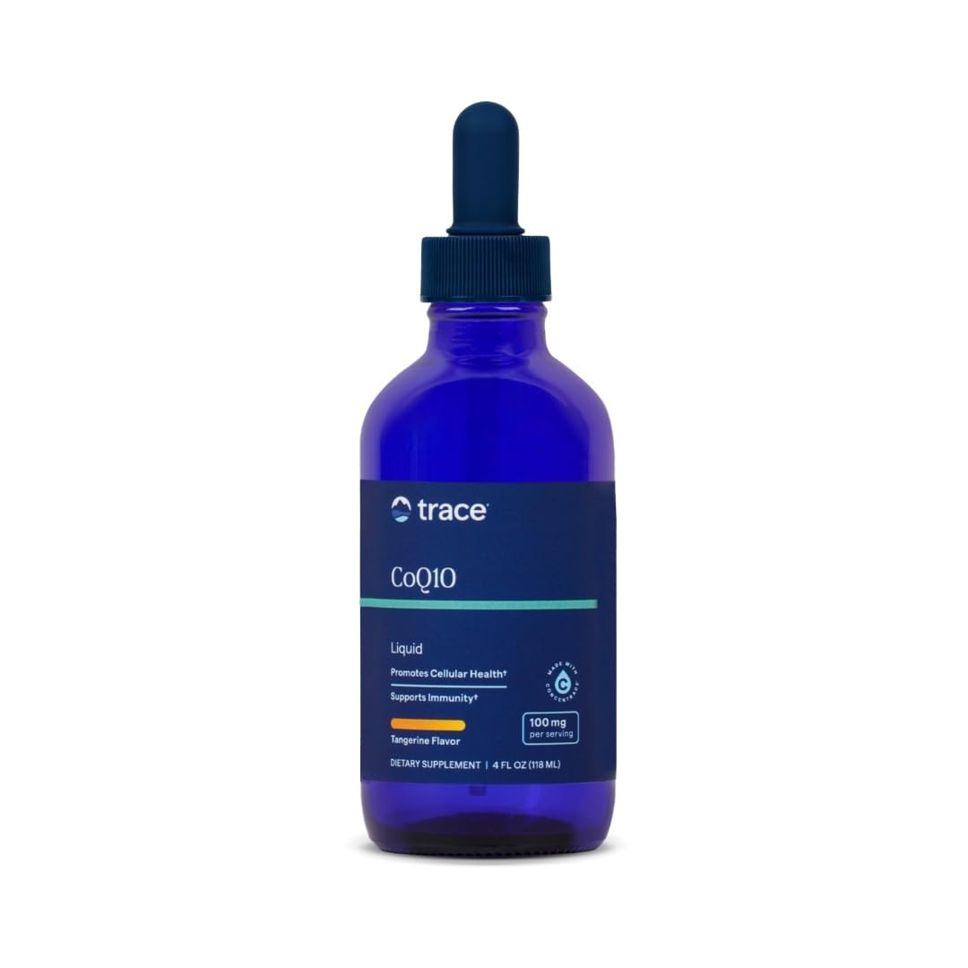 Bottle of Trace Minerals CoQ10 in Tangerine flavor
