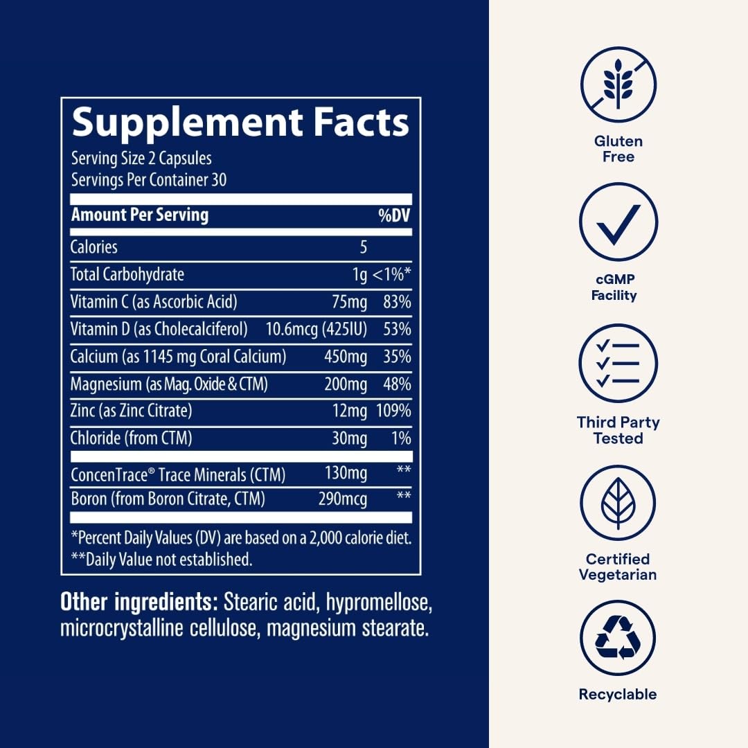 Calcium minerals with vitamins C and D infographic