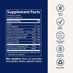 Calcium minerals with vitamins C and D infographic